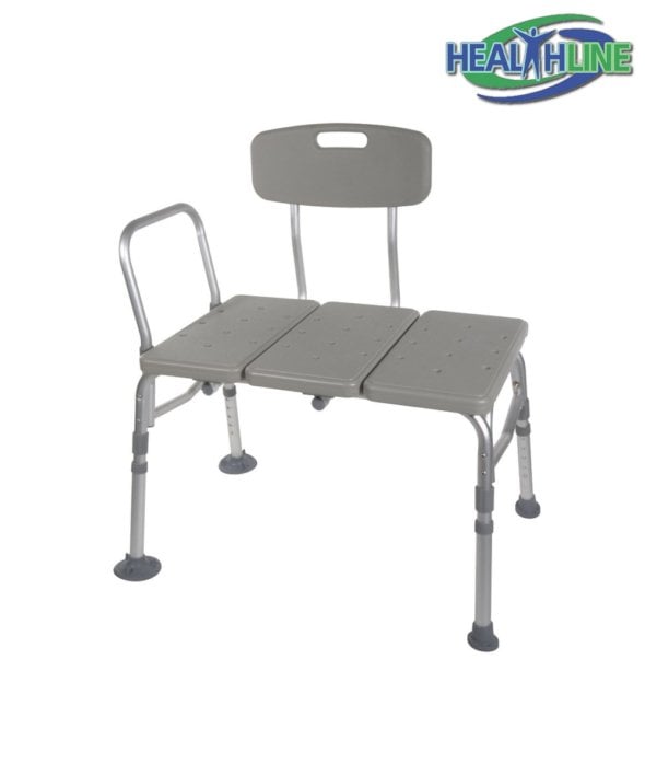 Transfer Bench Adjustable Height Legs, Lightweight with Back Non-slip Seat Tool Free