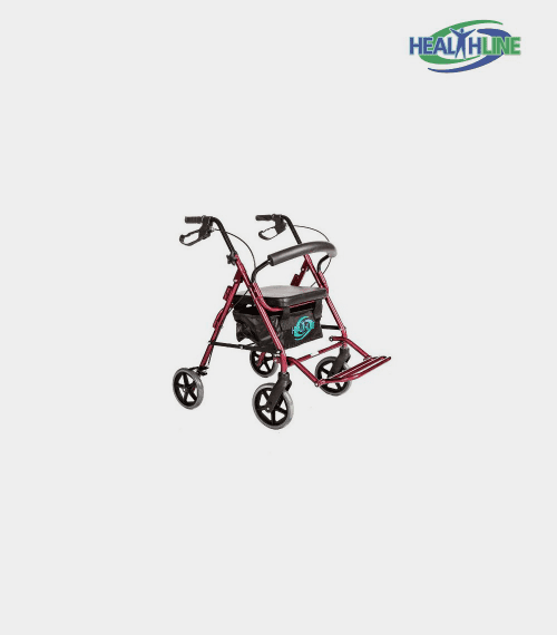 Bariatric Rollator Walker Heavy Duty with Large Padded Seat up to 400