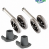 HEALTHLINE double 5-inch walker wheels with a pair of gray Big Ski glides