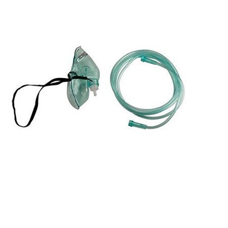Healthline Adult Mask With 7 Inch Tubing, Portable Oxygen Mask