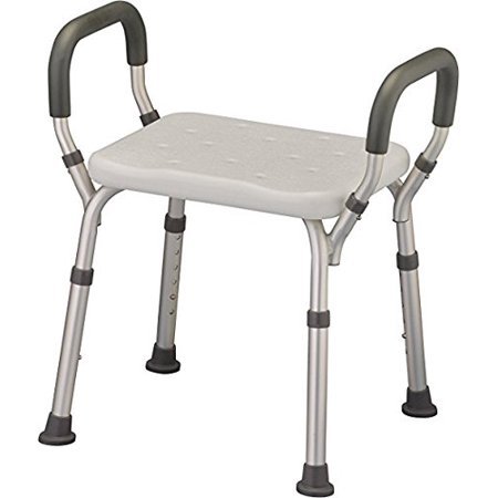 Healthline Bath Seat, Safety Shower Seat for Elderly or Disabled, Adjustable Bath Bench, Medical Shower Bench with Armrests, White