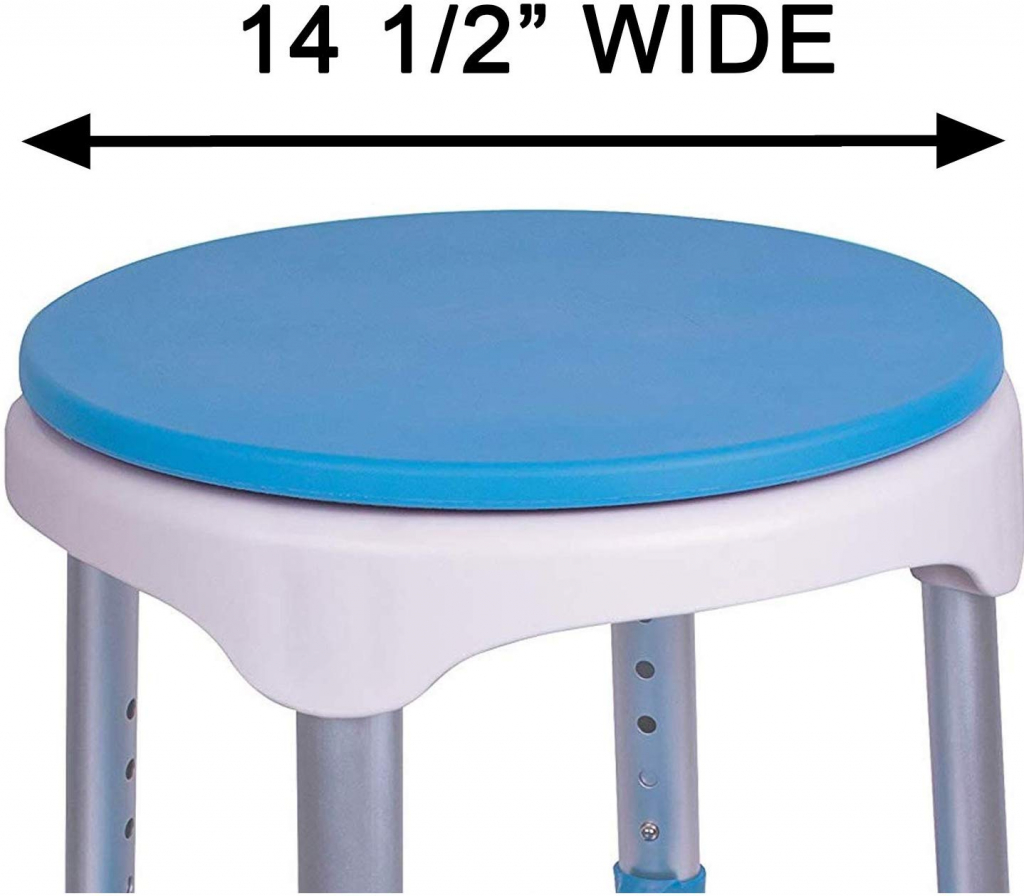 Carex Bath/Shower Swivel Stool with Storage Tray and 360º Rotation