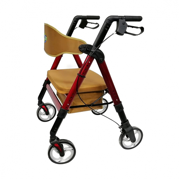 Havy Duty  Bariatric Rollator With  Extra Wide Seat450LB (Red)