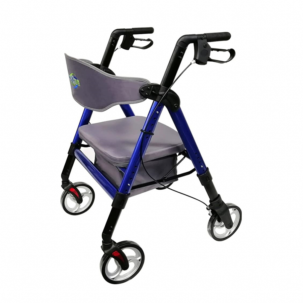 Heavy Duty Bariatric Rollator With Extra Wide Seat 450LB (Blue)